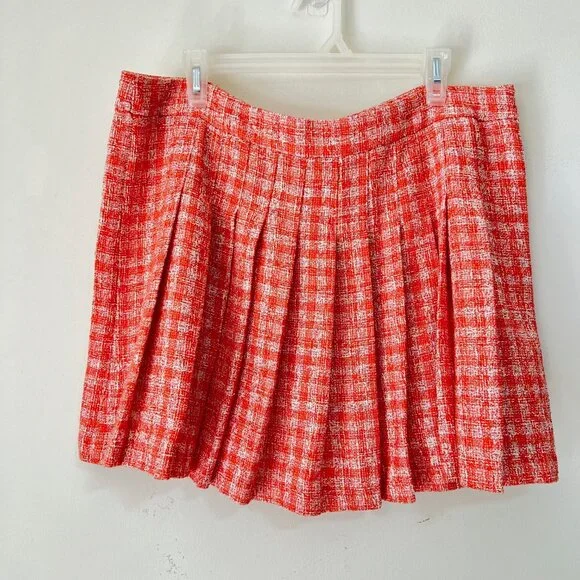 🎈HOST P 🎈 NEW ZARA Tweed Pleated Structured Mini High Waist Plaid Skirt, XXL - Picture 11 of 16